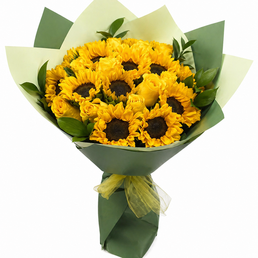 sunflower and rose bouquet Toronto bright yellow flowers delivery