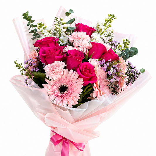 pink harmony bouquet roses gerberas carnations Toronto delivery