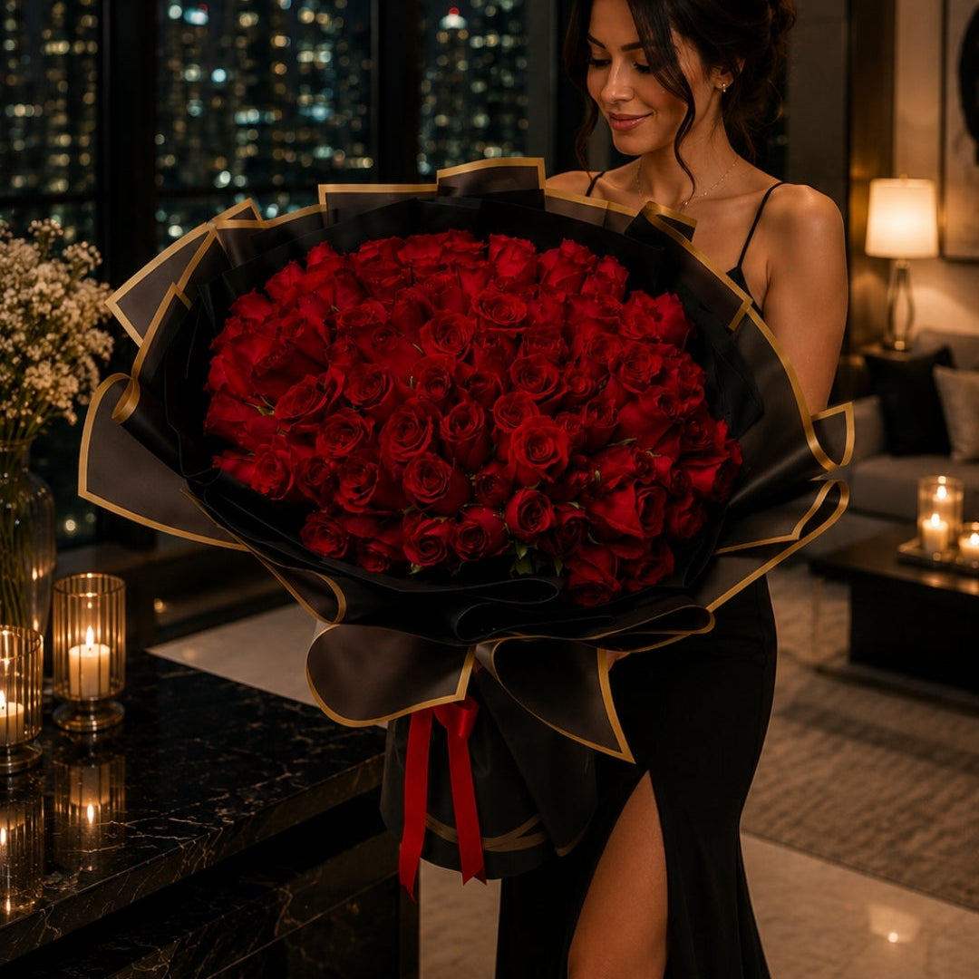 One In A Million – 100 Premium Red Roses