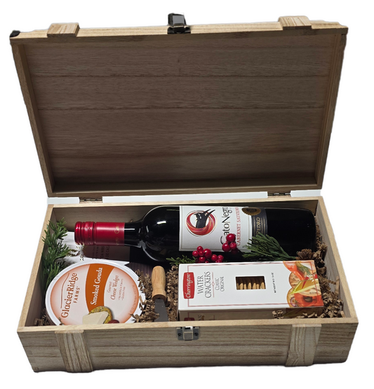 Rustic Wine & Gourmet Keepsake Box